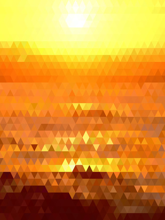 Lighting of yellow ang brown triangles backgroundのイラスト素材