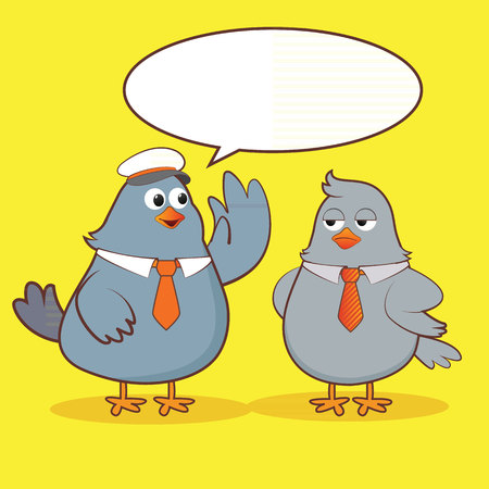 Cartoon character of pigeon talkingのイラスト素材