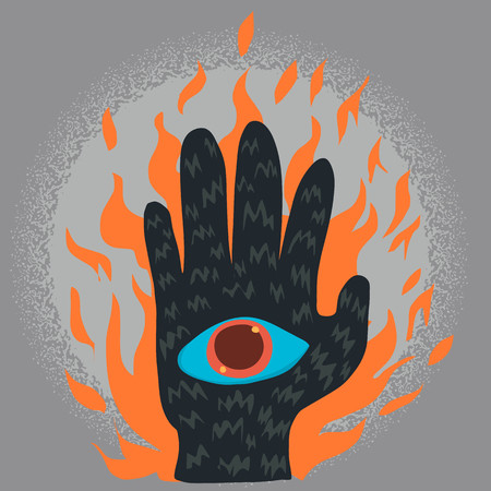 Ghost hand with eyeのイラスト素材