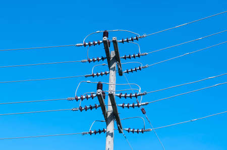High Voltage is the electrical voltage between the power lines exceeding 1000 volts or more.の写真素材