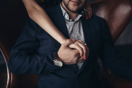 love happy  lovely couple kiss hug yellowの写真素材