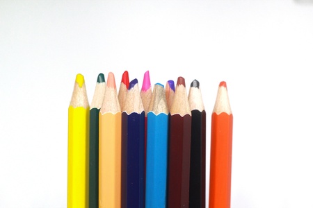 Isolated of colour pencil on white backgroundの素材