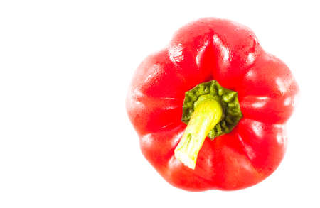 Red bell paper is wet isolated on white backgroundの写真素材