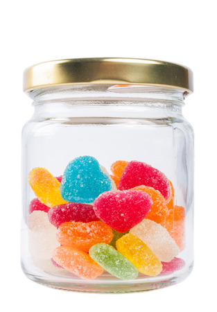 hHeart jelly fill in the bottleの写真素材