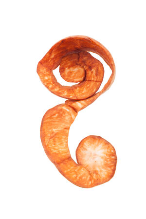 Sentul, Santol friut skin isolated on white backgroundの写真素材