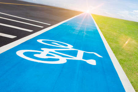 Bike lane, road for bicycles.の写真素材