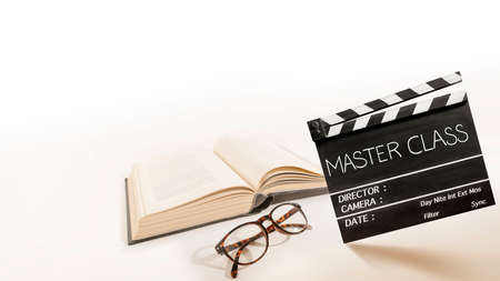 Master Class.Text title on film slate, or Movie clapper boardの写真素材