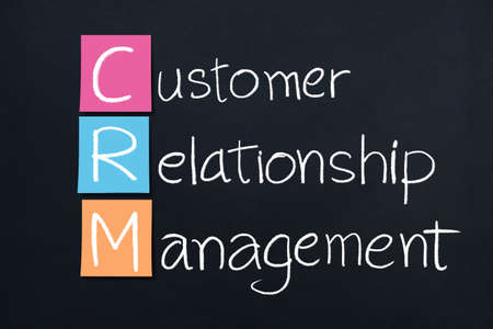 handwriting customer relationship management on a chalkboard with the first letters on Multicolor paper.
Sales Intelligence Platformの写真素材