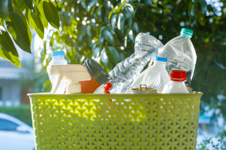 Separate plastic waste from your home. for recycling To achieve zero wasteの写真素材