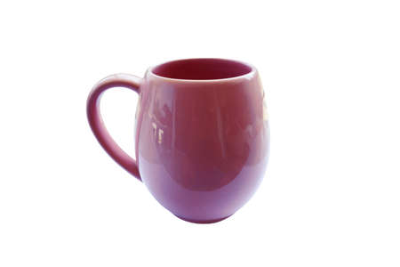 pink Ceramic Mug with isolated on white backgroundの写真素材