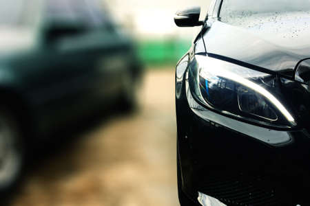 Car headlightsの写真素材