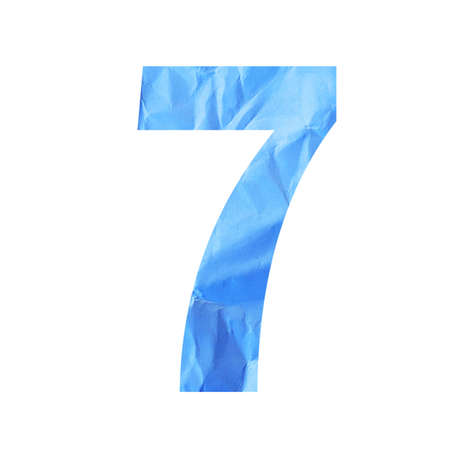 cut paper is numbers 0-9 isolated on white backgroundの写真素材