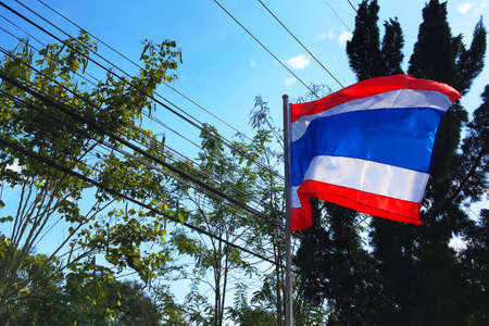 Thai flag is outside the park.