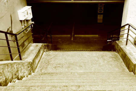 old Step down to the basement For the parking lot of the department store.