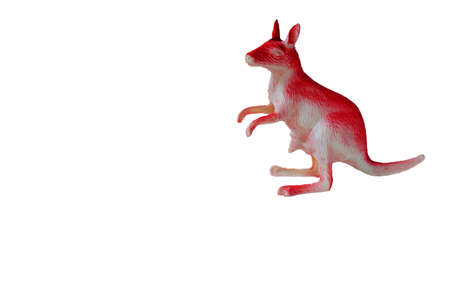 plastic toy animal collection on white backgroundの写真素材