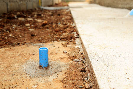Ventilation hole of Toilet hole at house outdoor With the use of PVC pipe.の写真素材