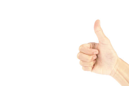 great gesture of man hand isolated on white backgroundの写真素材