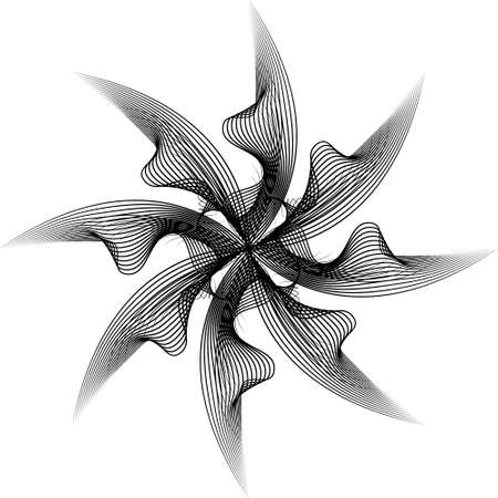 black blend line circular pattern abstract background design by vectorのイラスト素材