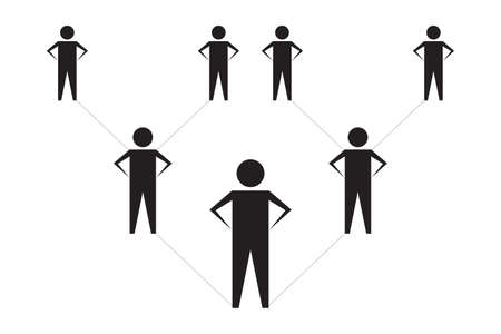 Population charts or organizational charts showing management levels.のイラスト素材
