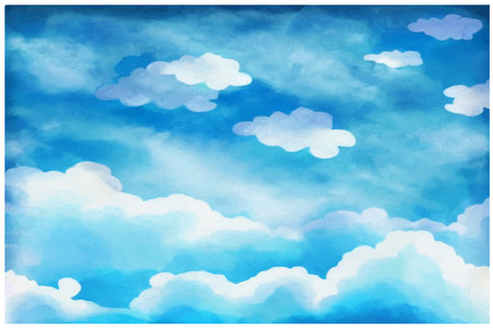 sky pattern background with water paintingのイラスト素材
