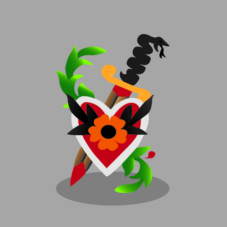 Sword Snake Tattoo.のイラスト素材