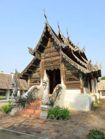 The beautiful Thai style sanctuary, Chiangmai, Thailandの写真素材
