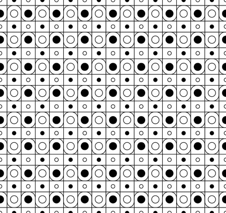 Black and white seamless pattern with line and circleのイラスト素材