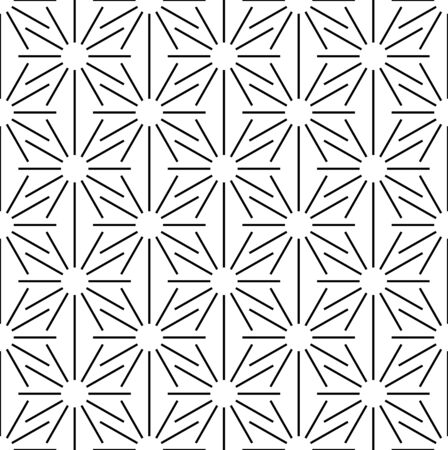 Black and white geometric seamless pattern with line, abstract background, vector, EPS10.のイラスト素材