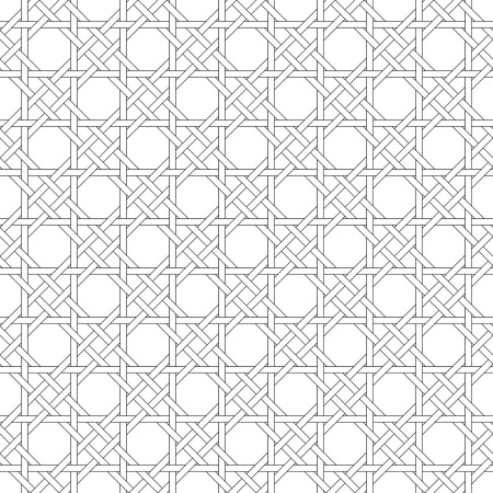 Black and white geometric seamless pattern with weave style, abstract background, vector, EPS10のイラスト素材
