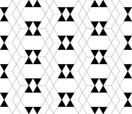 Black and white geometric seamless pattern with triangle and trapezoid, abstract background, vector, EPS10のイラスト素材