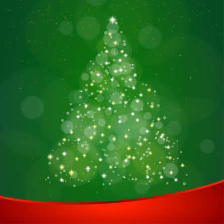 Christmas tree with circular bokeh and sparkle light, vector background.のイラスト素材