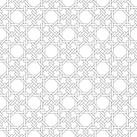 Black and white geometric seamless pattern with weave style, abstract background, vector, EPS10のイラスト素材