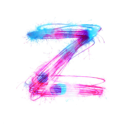 Twinkle light alphabet Z with uppercase isolated on white background.の写真素材