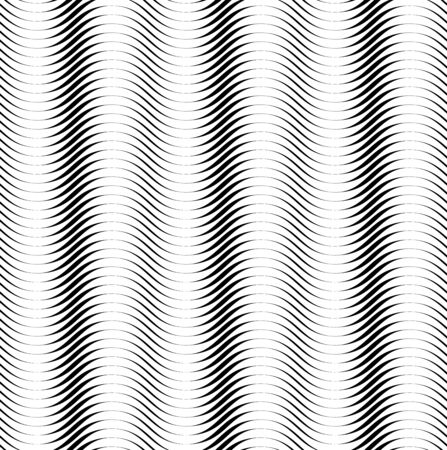 Black and white seamless pattern wave line style, abstract background, vector, illustration.のイラスト素材