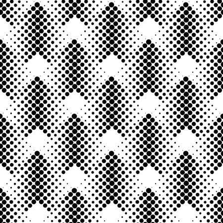 Black and white geometric seamless pattern with circle, abstract background, vector, illustration.のイラスト素材