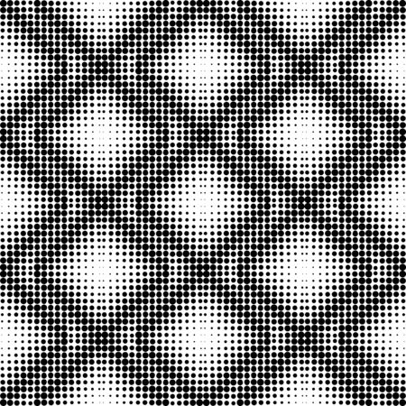 Black and white geometric seamless pattern with circle, abstract background, vector, illustration.のイラスト素材