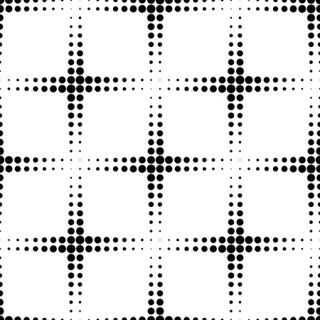 Black and white geometric seamless pattern with circle, abstract background, vector, illustration.のイラスト素材