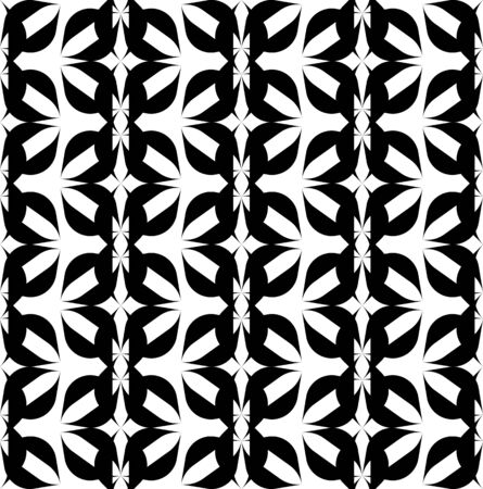 Black and white geometric seamless pattern, abstract background, vector, illustration.のイラスト素材