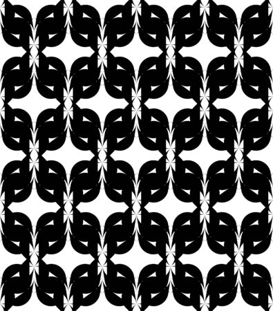 Black and white geometric seamless pattern, abstract background, vector, illustration.のイラスト素材