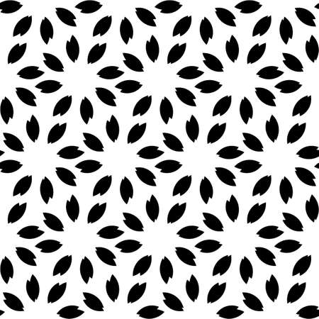 Black and white seamless pattern with flower style, abstract background, vector, illustration.のイラスト素材