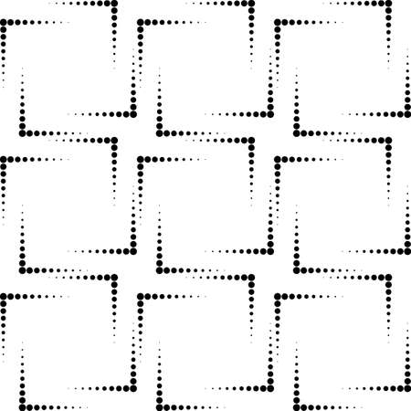 Black and white geometric seamless pattern with circle, abstract background, vector, illustration.のイラスト素材