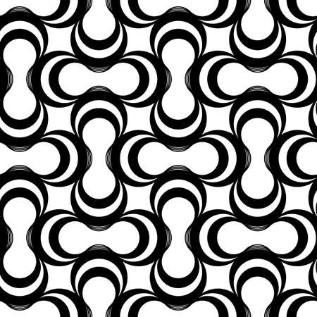 Black and white geometric seamless pattern, abstract background, vector, illustration.のイラスト素材