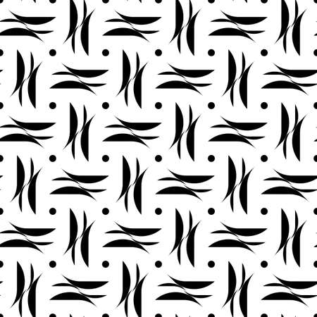 Black and white seamless pattern, abstract background, vector, illustration.のイラスト素材