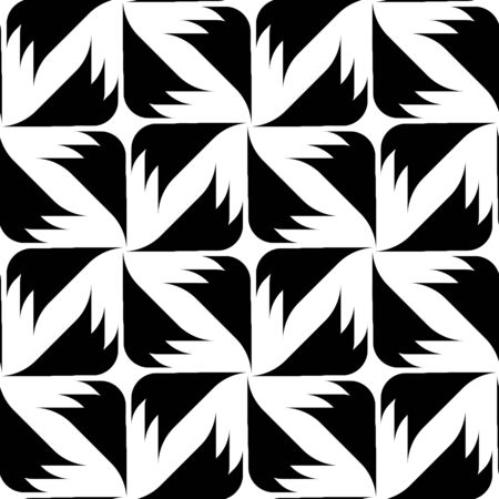 Black and white seamless pattern, abstract background, vector, illustration.のイラスト素材