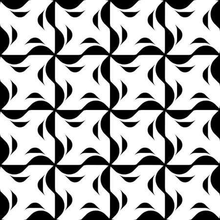 Black and white geometric seamless pattern, abstract background, vector, illustration.のイラスト素材