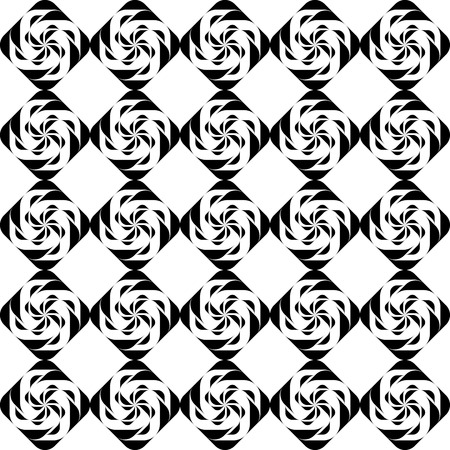 Black and white geometric seamless pattern twist stylish, abstract background, vector, illustration.のイラスト素材