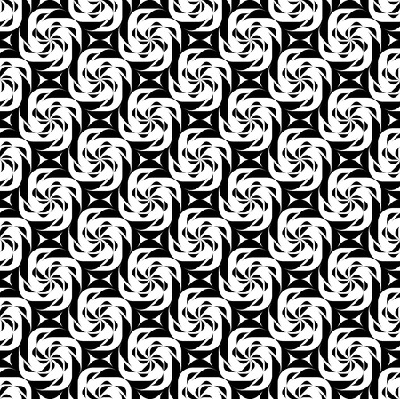 Black and white geometric seamless pattern twist stylish, abstract background, vector, illustration.のイラスト素材