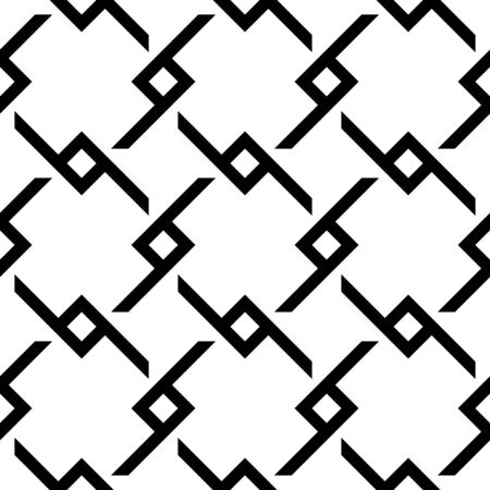 Black and white geometric seamless pattern. Abstract background. Vector seamless pattern.のイラスト素材