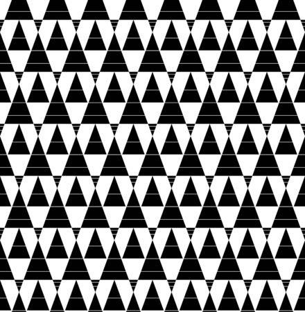 Black and white geometric seamless pattern with line and triangle. Abstract background. Vector...