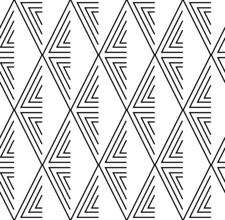 Black and white geometric seamless pattern modern stylish with line. Abstract background. Vector seamless pattern.のイラスト素材